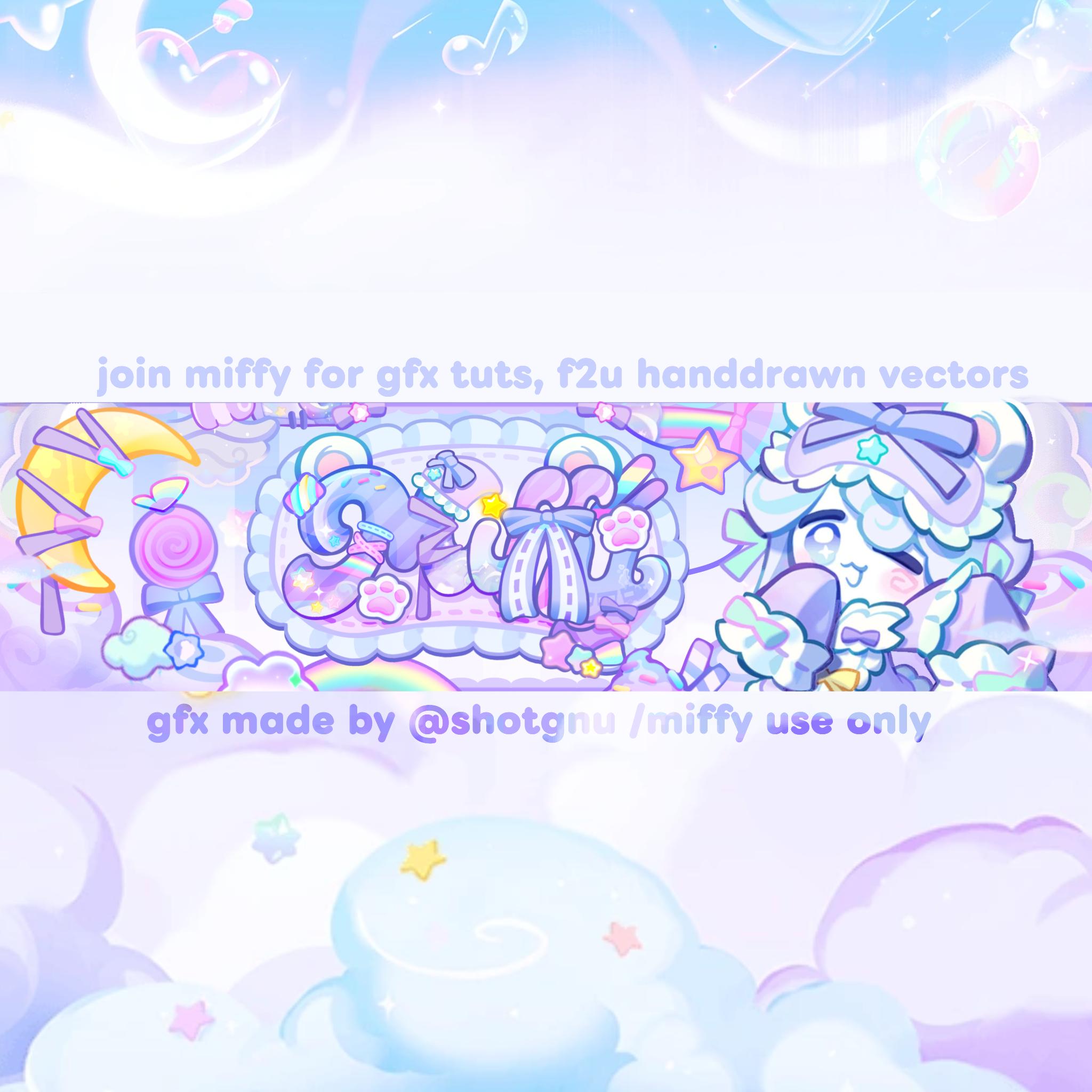 Discovery splash banner for ✿𓐆 ☁🌙܂ ⑅ miffy ݂۫ gfx 𖹭 art Discord server