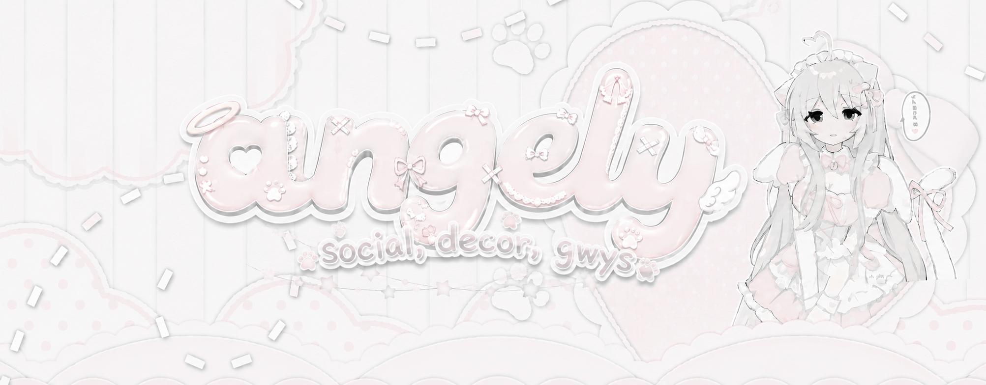 Discovery splash banner for ⑅ ݂ angely ૮ ․ ․ ྀིა 𓈒 ݂ guilds ݂ social 𓈒 ݂ giveaways ݂ decor ݁ 𓈒♡ Discord server