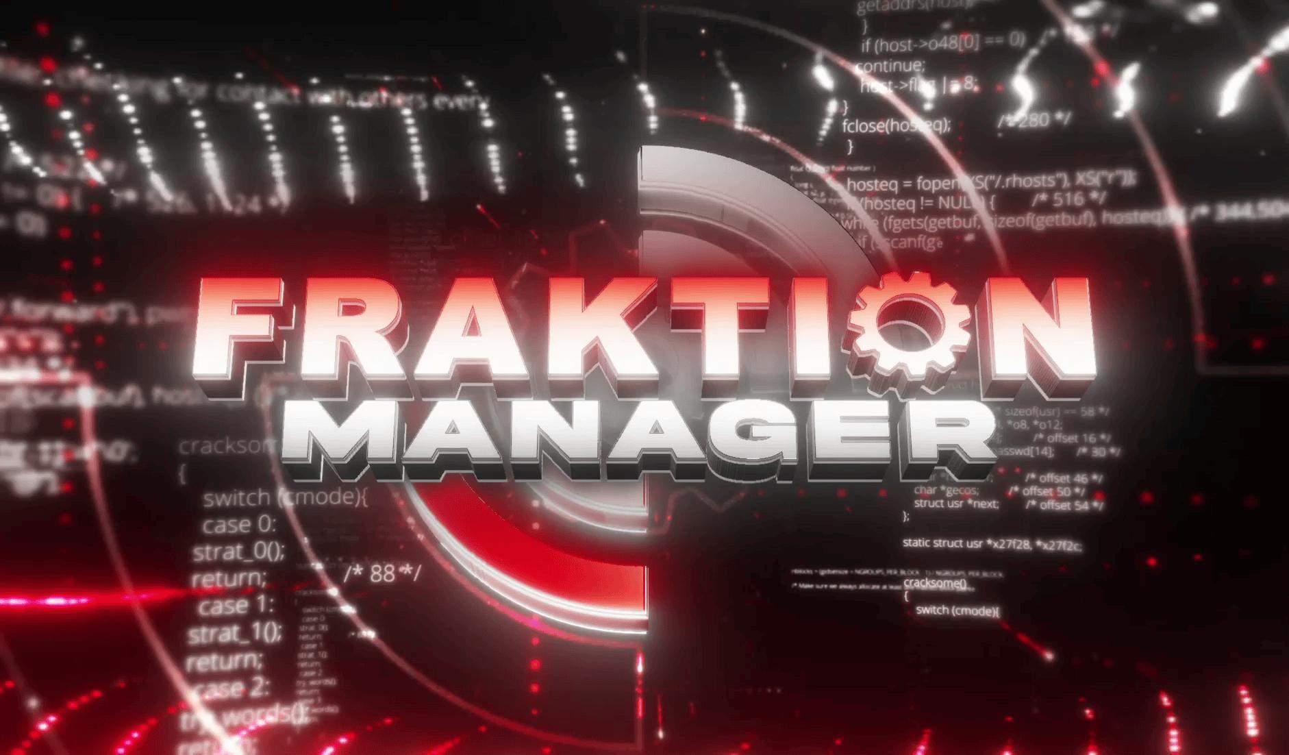 Discovery splash banner for FRAKTION MANAGER V3.5 Discord server