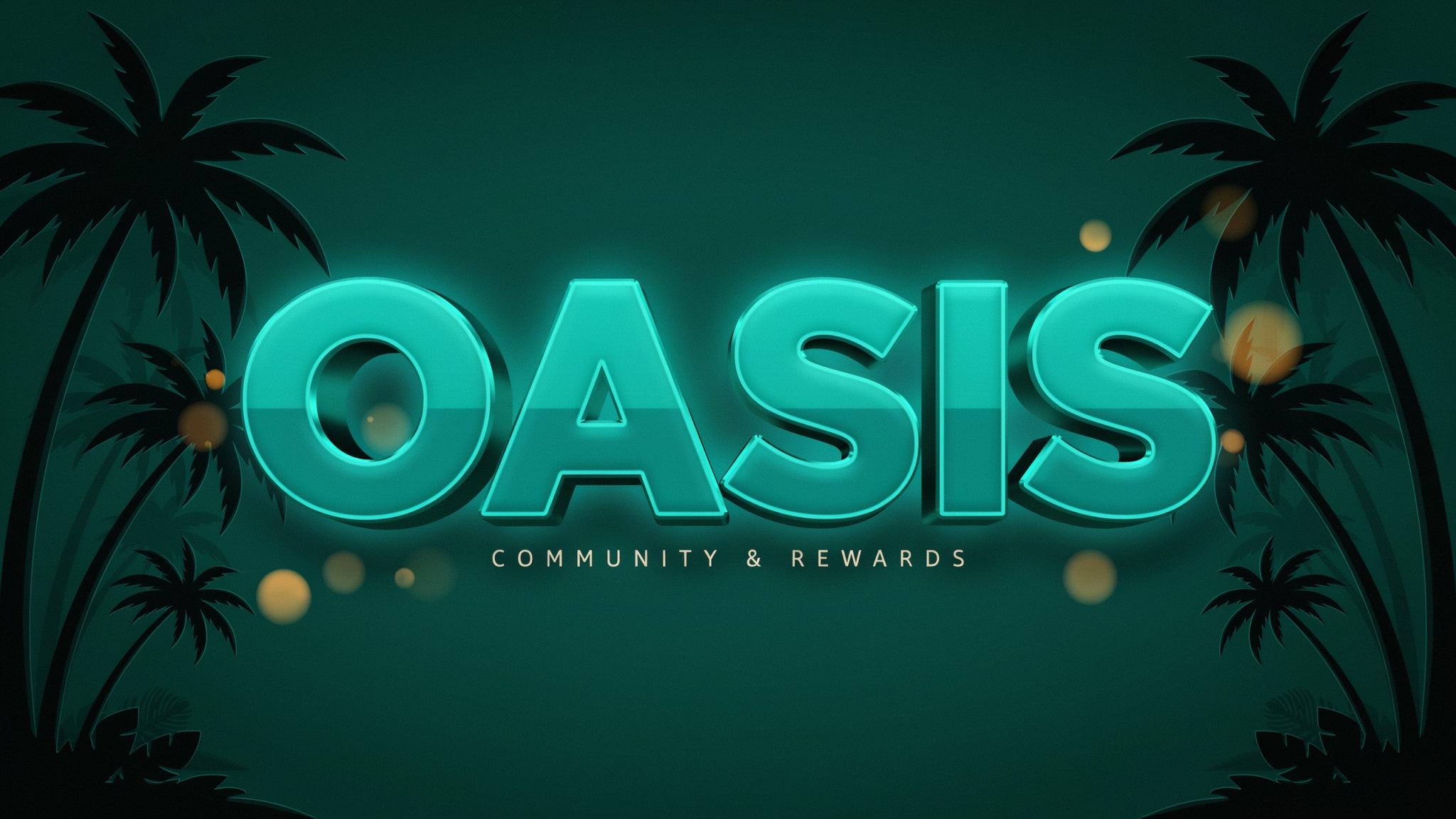 Discovery splash banner for Oasis 🌿 | Community ‧ Social ‧ Giveaways Discord server