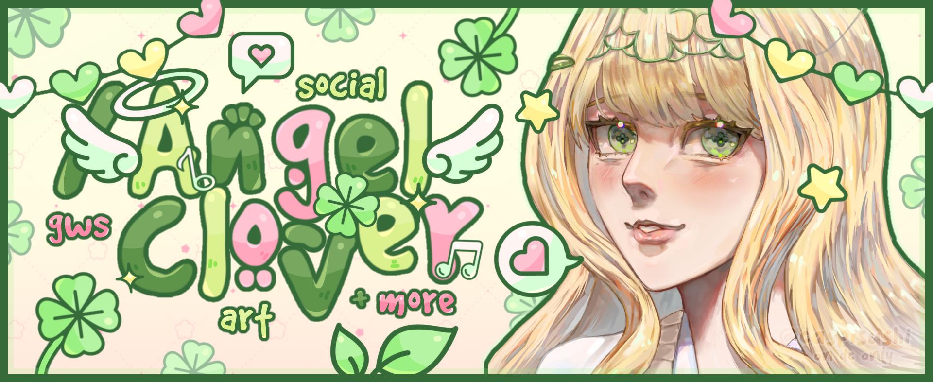 Discovery splash banner for 🍀﹐♪ angel clover ㆍ gw scl deco ㆍ$50 USD/RBX ARTCOMP Discord server