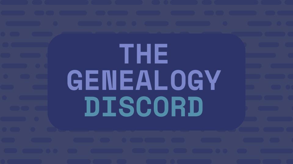 Discovery splash banner for Genealogy Discord server