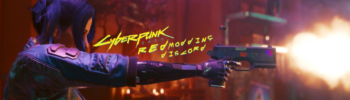Discovery splash banner for Cyberpunk 2077 Modding Community Discord server